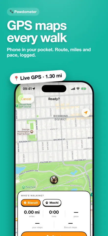 GPS maps every walk, phone in your pocket.